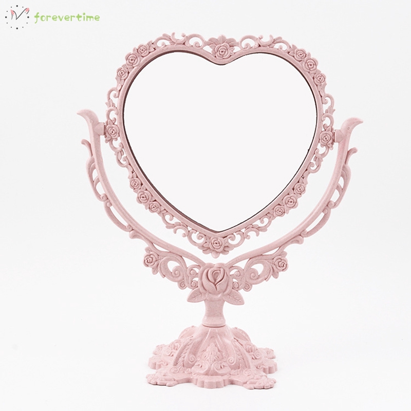 ✨trang điểm✨ Makeup Mirror Desktop Rotatable Gothic Mirror Butterfly Rose Decor Beauty Tool