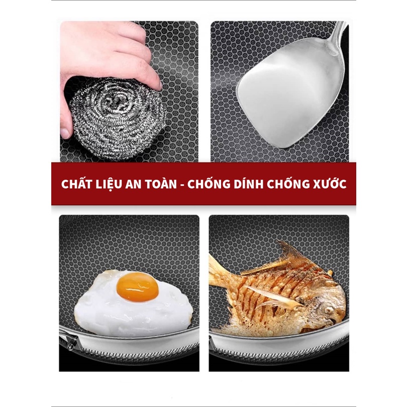 Chảo chống dính đa năng kèm vung - dùng cho mọi loại bếp, không bong tróc, an toàn cho sức khỏe