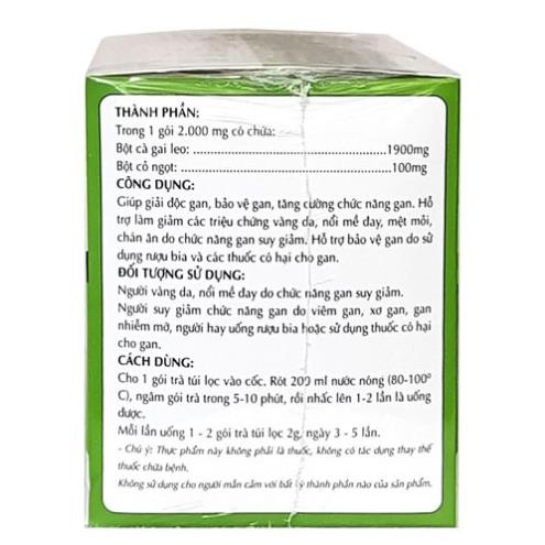 Trà Cà gai leo Hoàng Canh - Hỗ trợ thanh nhiệt, mát gan, giải độc và tăng cường chức năng gan (25 túi lọc)