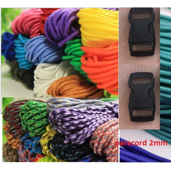 10-30met Dây dù paracord size 2mm (mẫu xịn) đan vòng tay sinh tồn