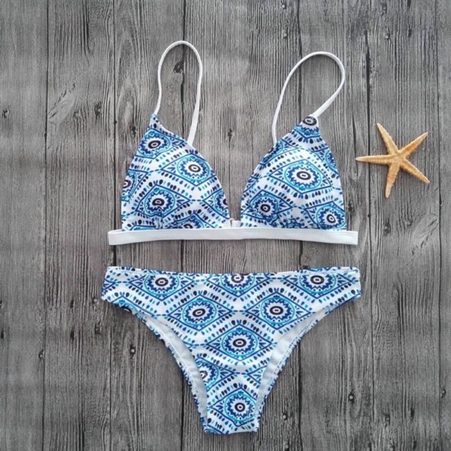 Bikini 2 mảnh hoạ tiết thổ cẩm (ảnh thật)