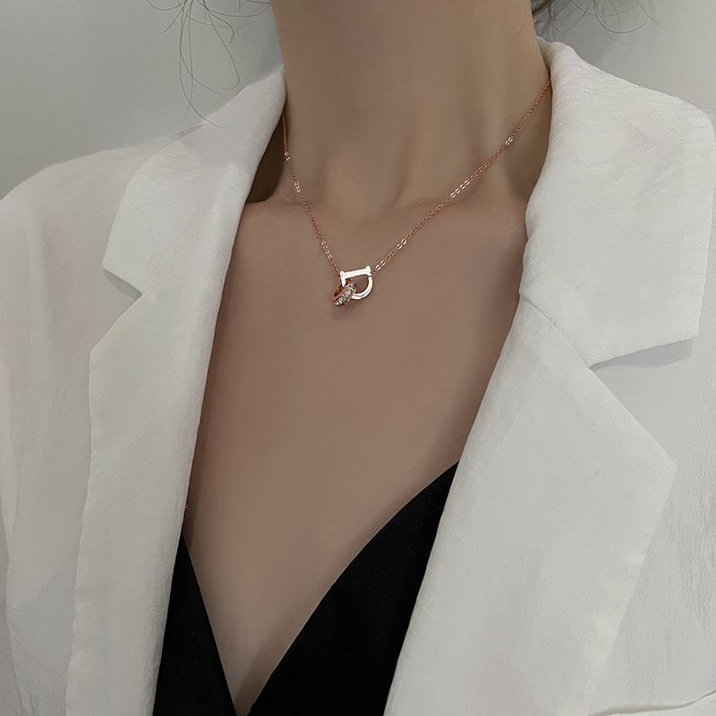 Dây chuyền nữ titan không gỉ mạ vàng 18k đính đá pha lê lấp lánh cao cấp thời trang Hàn Quốc 2021
