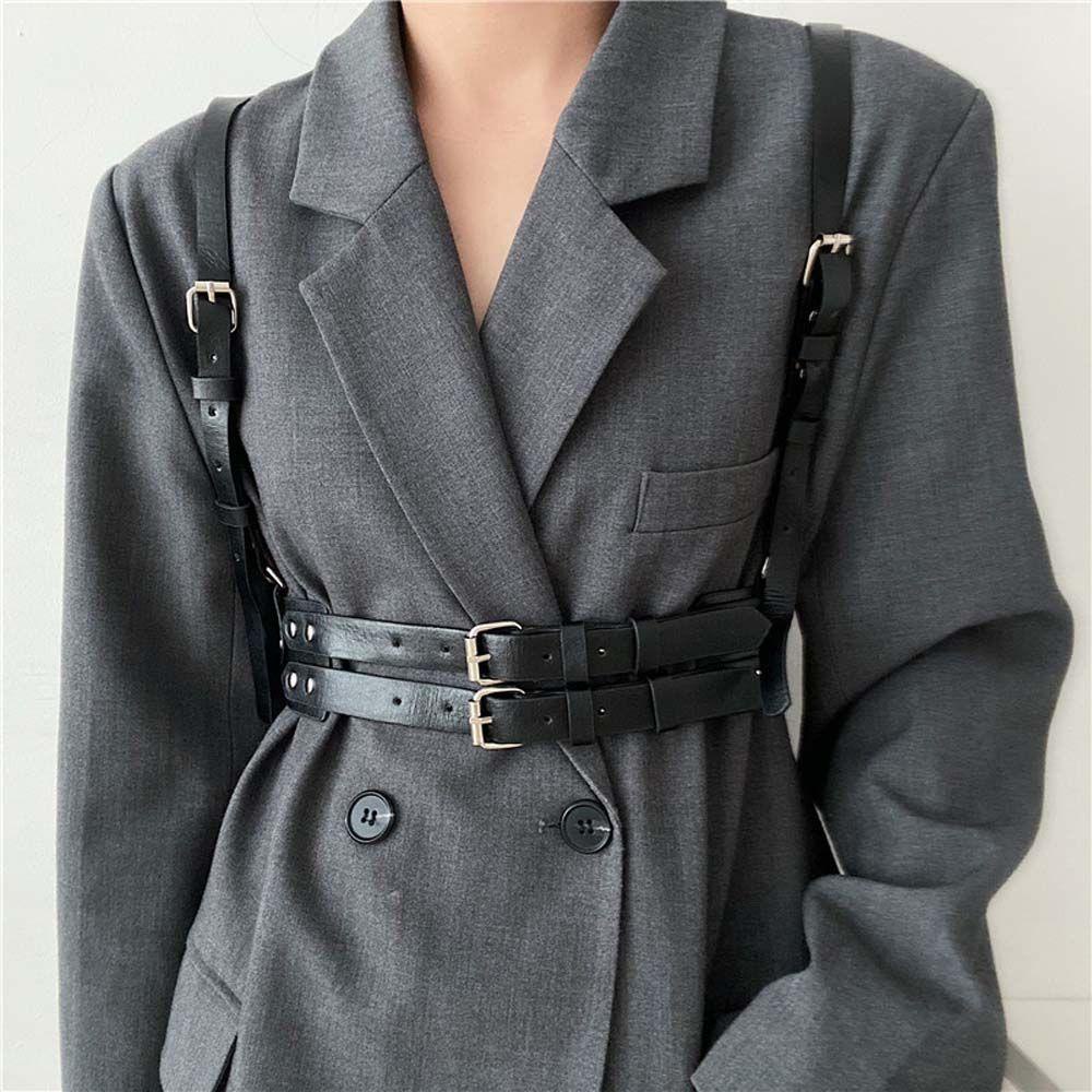 BACK2LIFE Dây Nịt Da Pu Phong Cách Gothic Punk Cá Tính Dành Cho Nữ