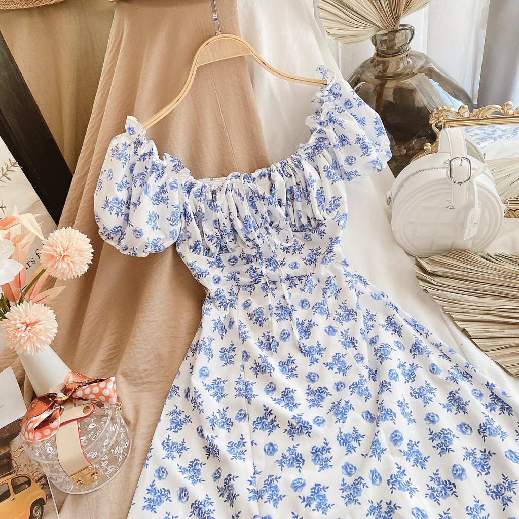 Đầm hoa nhíu ngực xẻ đùi | BigBuy360 - bigbuy360.vn