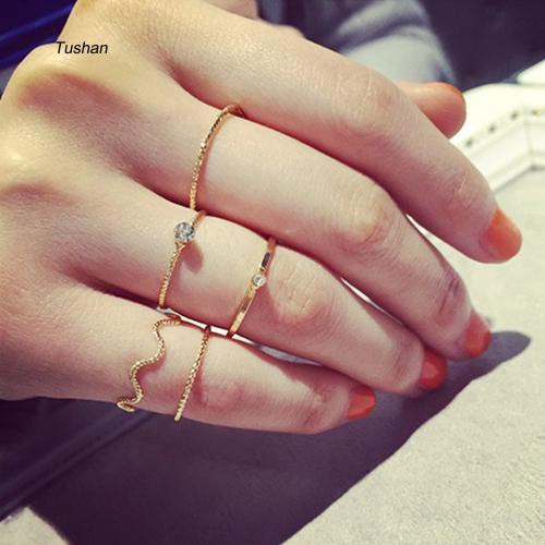 Bộ 5 nhẫn đeo tay thiết kế sáng tạo cho nữ