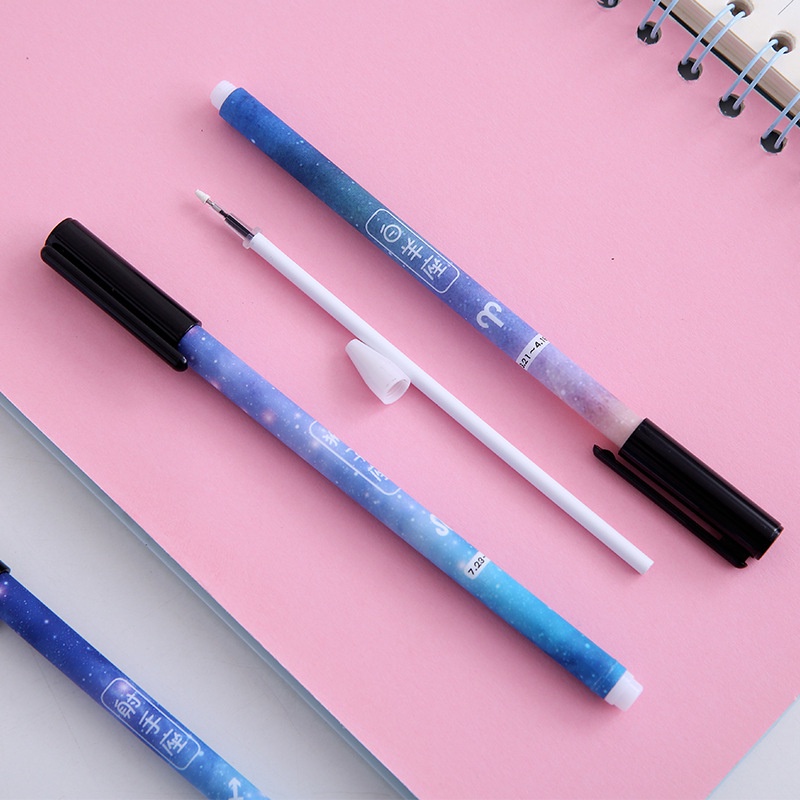1 Bút Bi Mực Đen Ngòi 0.5mm 12 Dáng Hình Chòm Sao