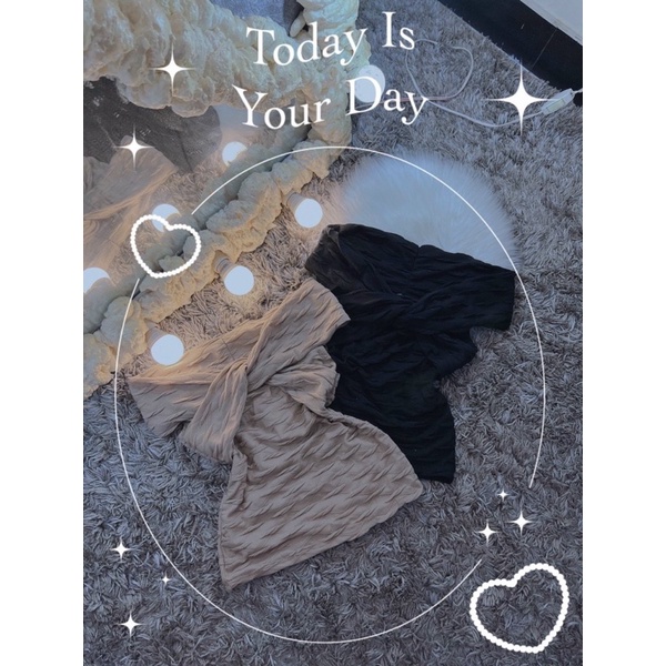 Áo Kiểu Tơ Rũ Nhún Bẹt Vai