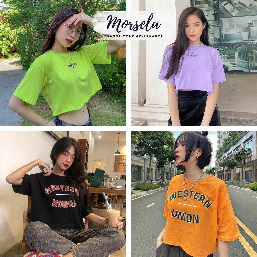 Áo croptop rộng tay lỡ ERRORIST chất cotton TIXI cá tính - Áo croptop nữ rộng - Morsela