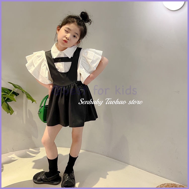 Áo Thun Và Quần Yếm Phong Cách Phương Tây Thời Trang Cho Bé Gái