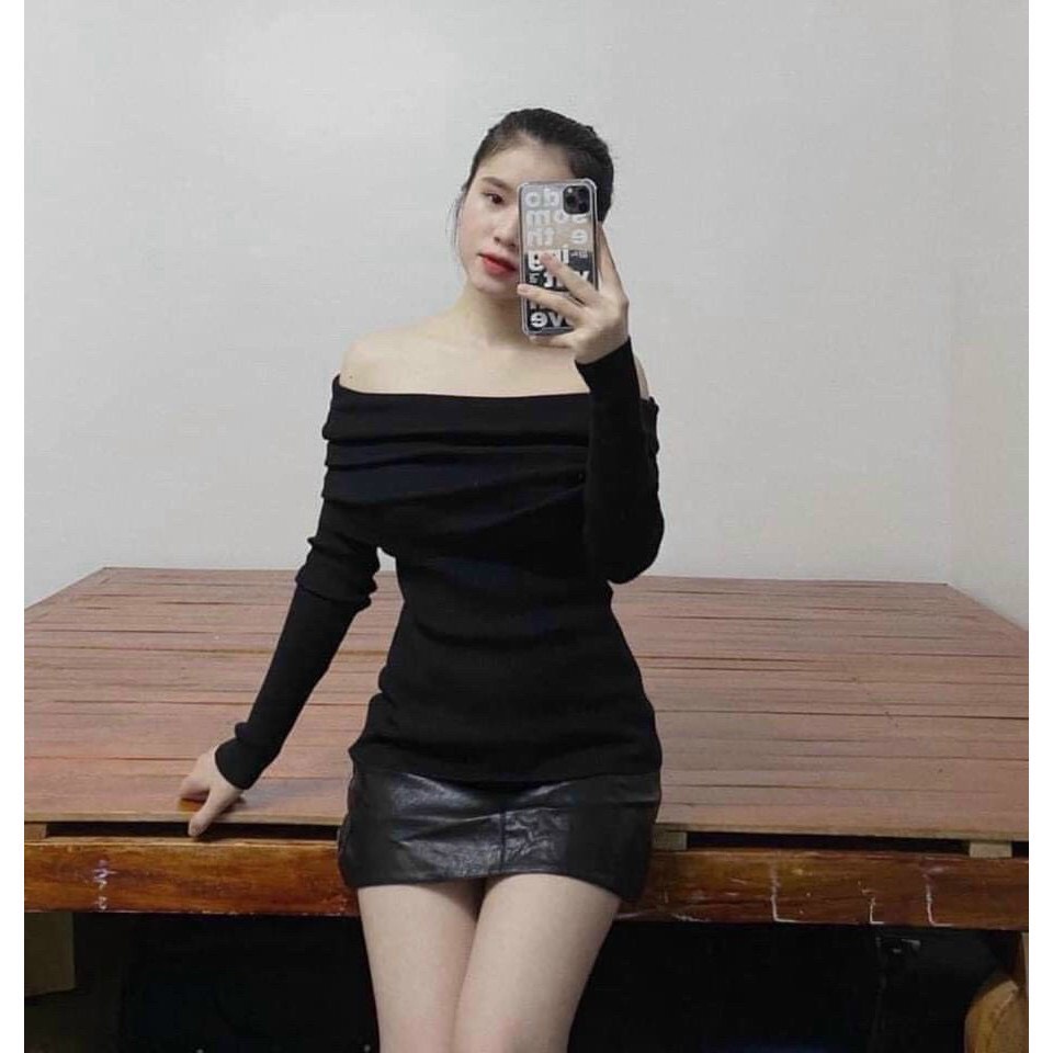 Áo len tăm trễ vai tay dài Ulzzang Likano CRT87 | BigBuy360 - bigbuy360.vn