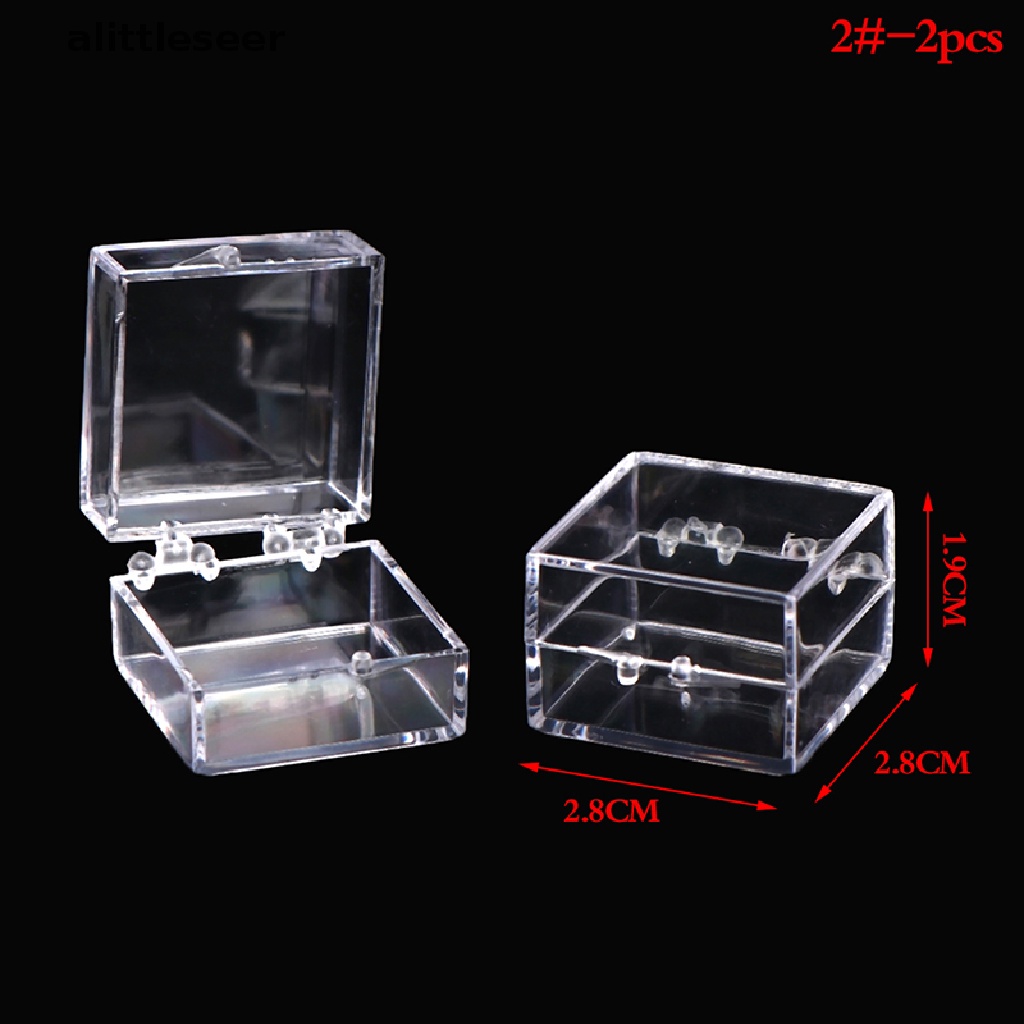 Set 2 Hộp Đựng Trang Sức / Trái Tim / Vuông Mini Trang Trí Nhà Búp Bê
