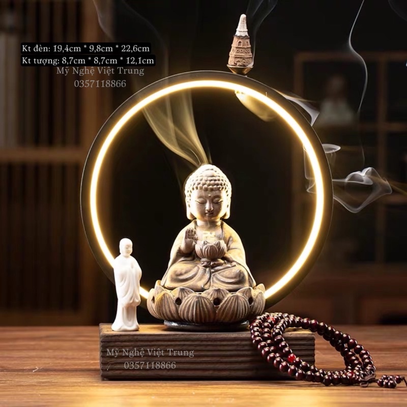 Tượng Phật Đèn Led Xông Trầm Hương