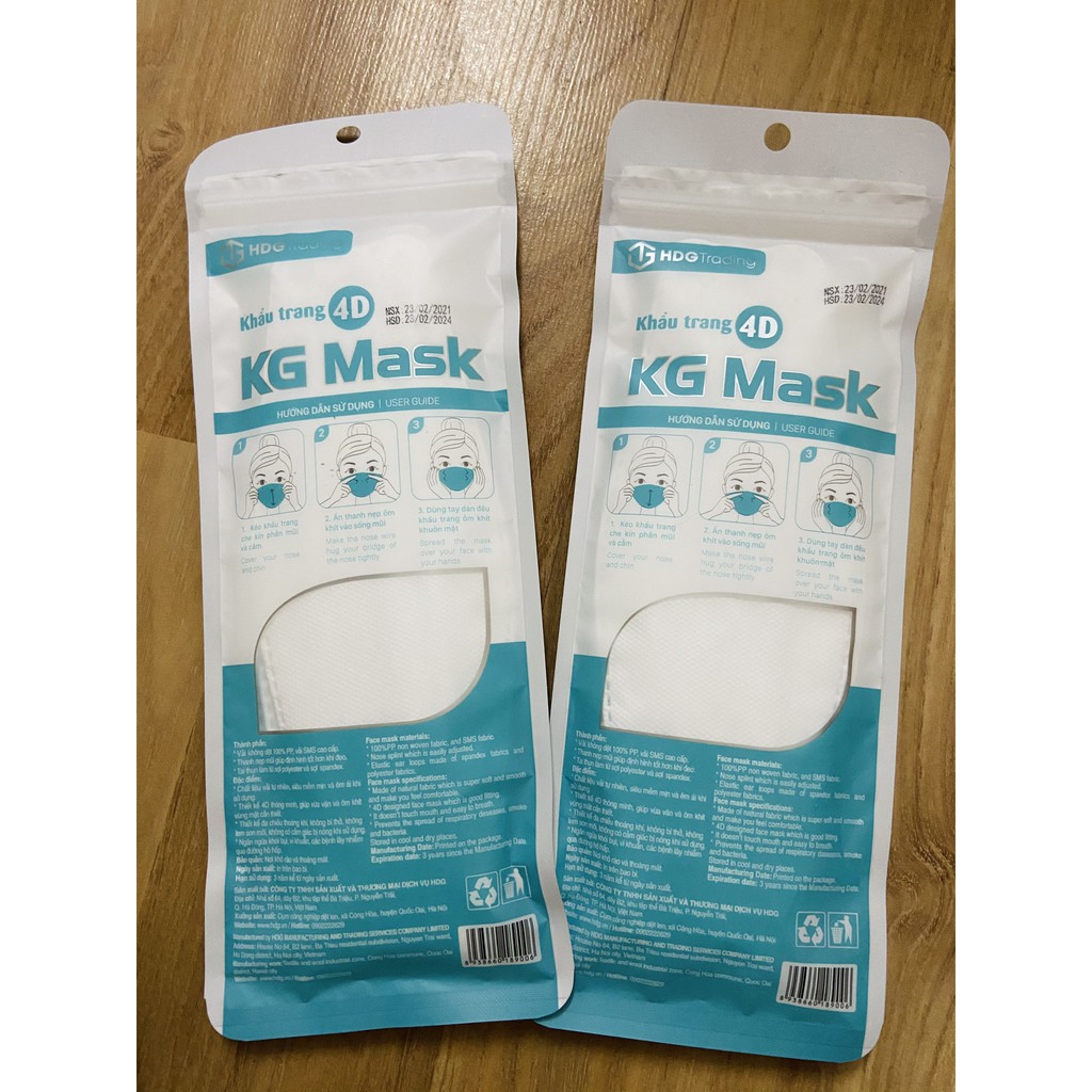 Khẩu trang 3D KG Mask KF94 Hàn Quốc túi 5 chiếc