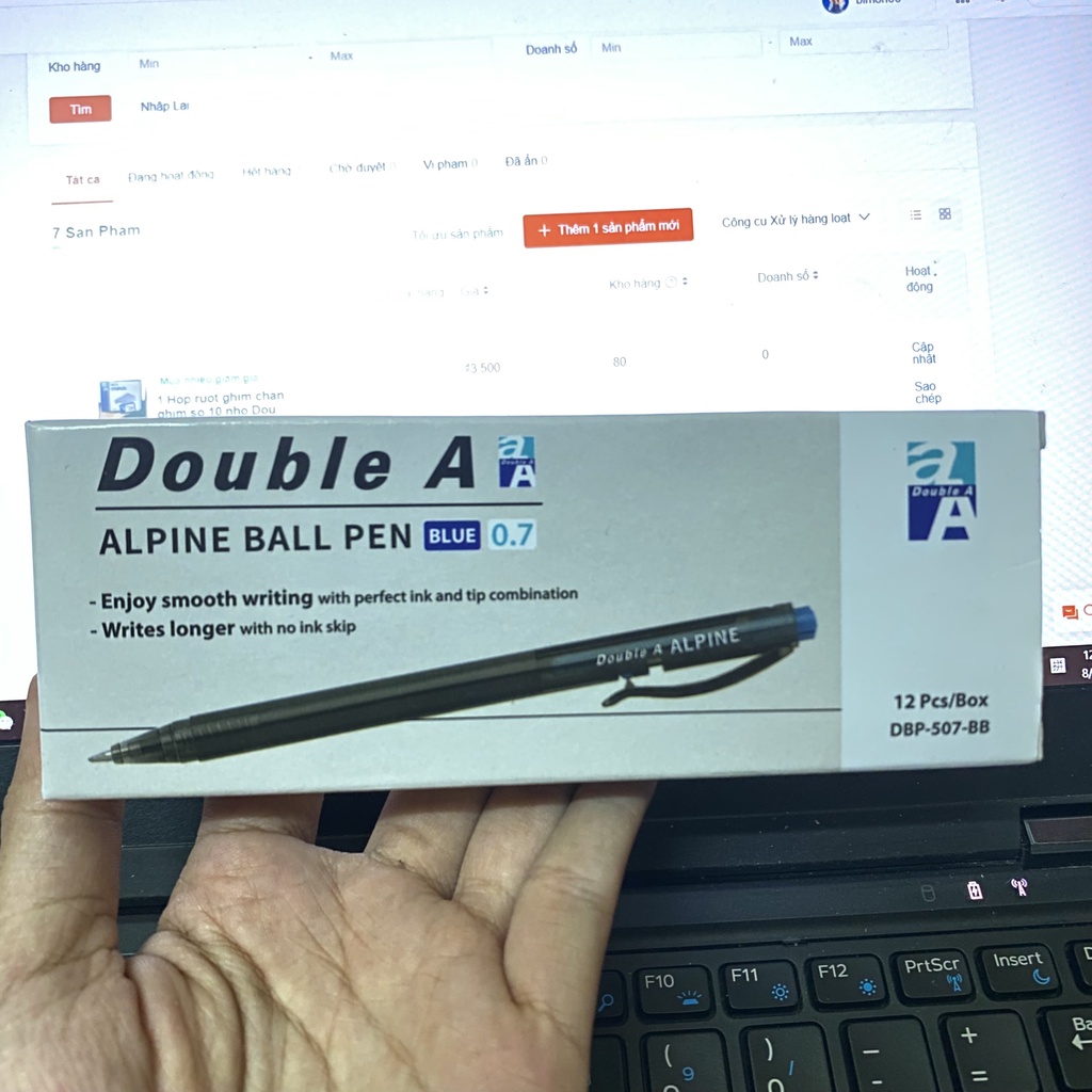 01 Chiếc Bút bi Alpine Double A bút bi ngòi 0.7mm nét đậm xanh giá rẻ
