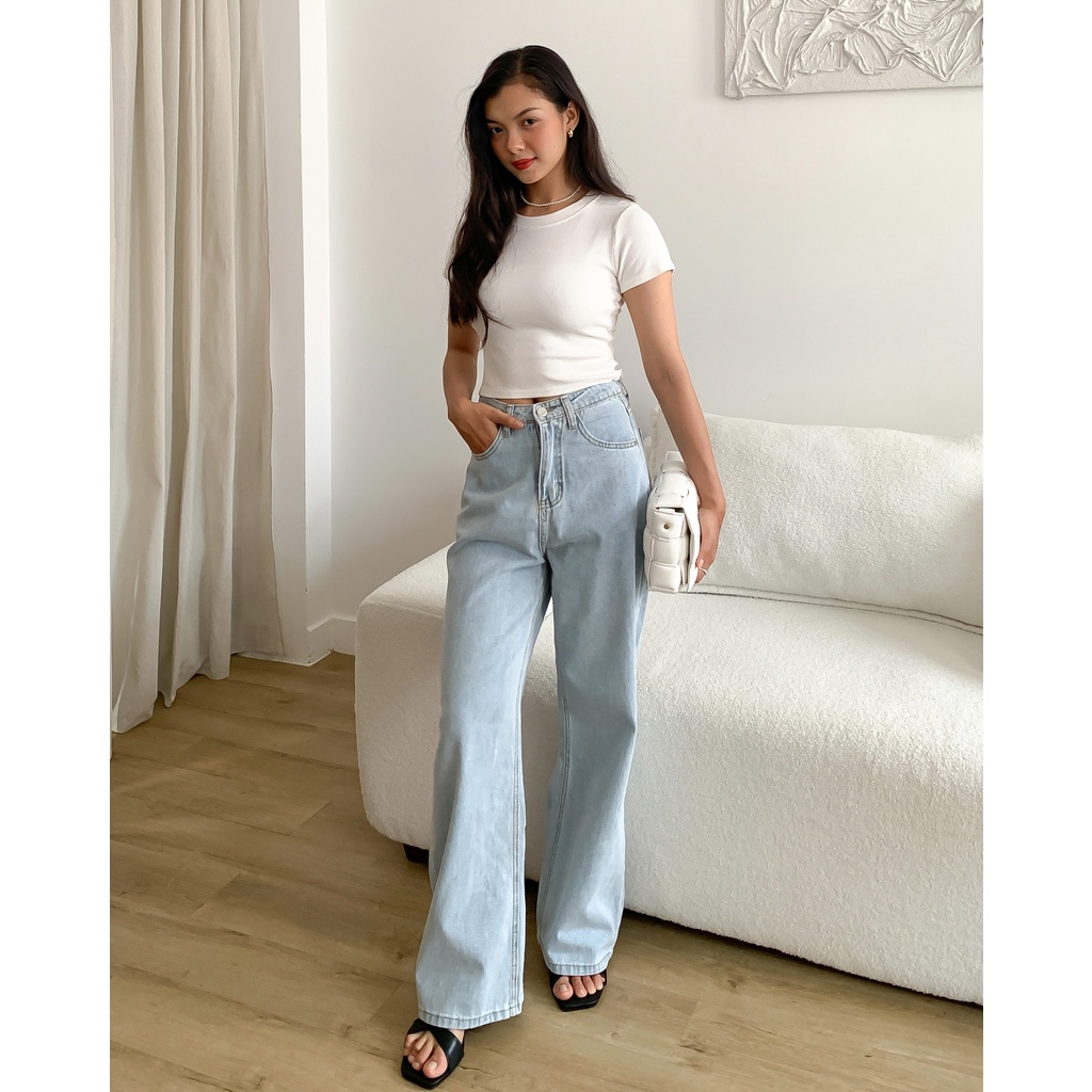 Áo Croptop Thun Co Giãn | AKHQ0001 | Lana Official