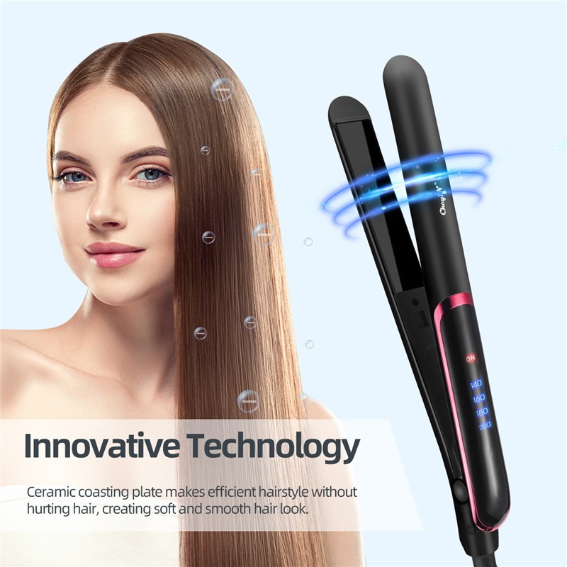 Máy duỗi tóc CKEYIN HS449 thiết kế 2 trong 1 màn hình LCD