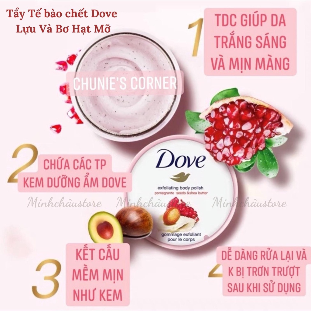 Dove Minhchaustore Tẩy Da Chết Dove Creme Dusch Peeling  225ml bản đức giúp làm sạch da chết  sần sùi nuôi dưỡng da