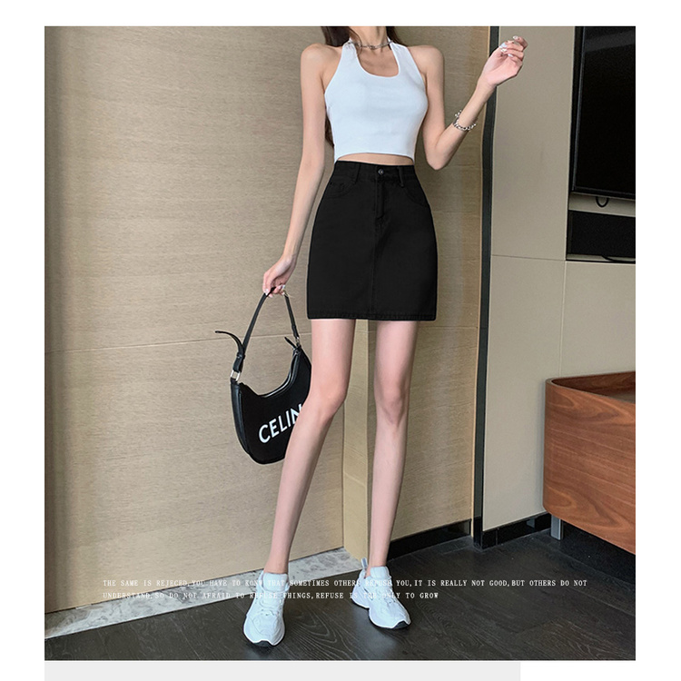 chân váy jean Lưng Cao Co Giãn Phối Túi Màu Xanh Dương / Đen / Xanh Dương Nhạt Thời Trang Mùa Hè Cho Nữ Xssl 2xl 3xl | BigBuy360 - bigbuy360.vn