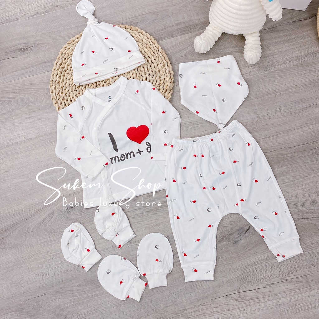 Set Bộ Rời Sơ Sinh Moon Petit Siêu Mềm, Thoáng Cho Bé Sơ Sinh 0-3m