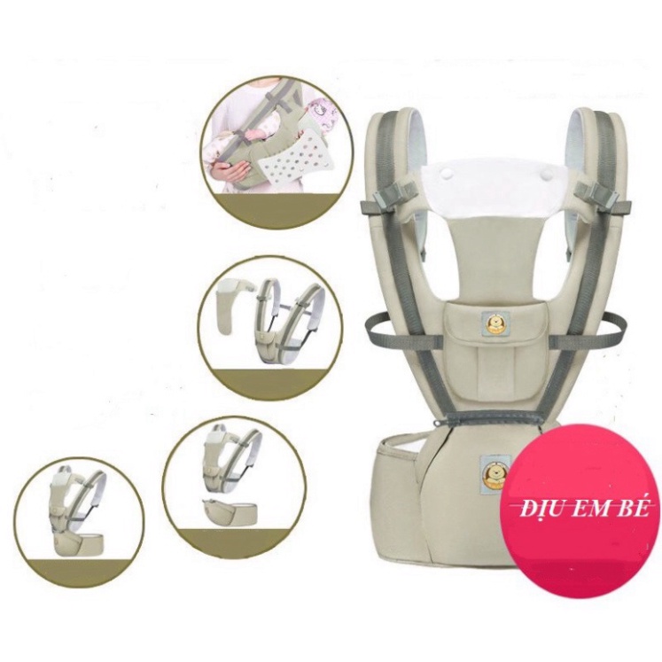 địu em bé sơ sinh và khi đã ngồi được. Có che nắng, đỡ cổ cho bé Babyjoy Mart