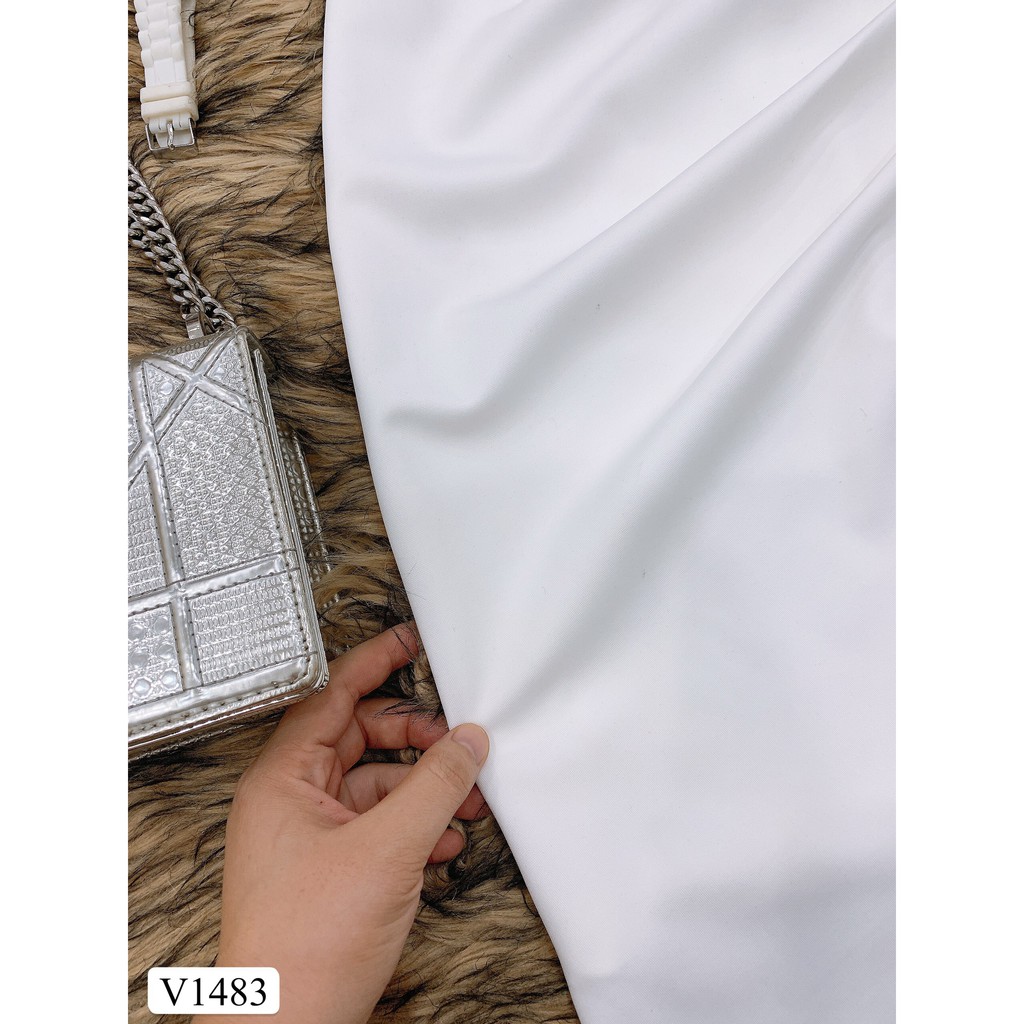 Váy trắng tay bồng phối ren V1483 - Đẹp Shop DVC - Kèm ảnh thật trải sàn do shop tự chụp | BigBuy360 - bigbuy360.vn