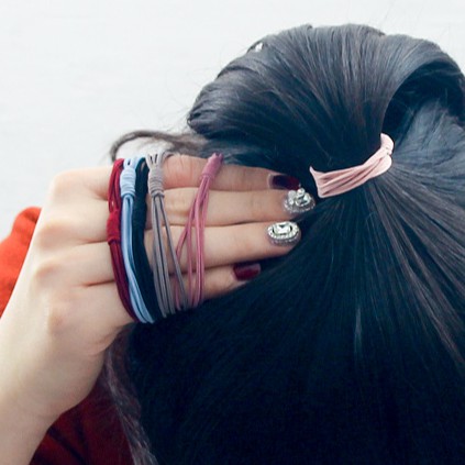 Dây Buộc Tóc SÉT 100 Dây Kèm Túi Zip Dây Cột Tóc Hàn Quốc H156