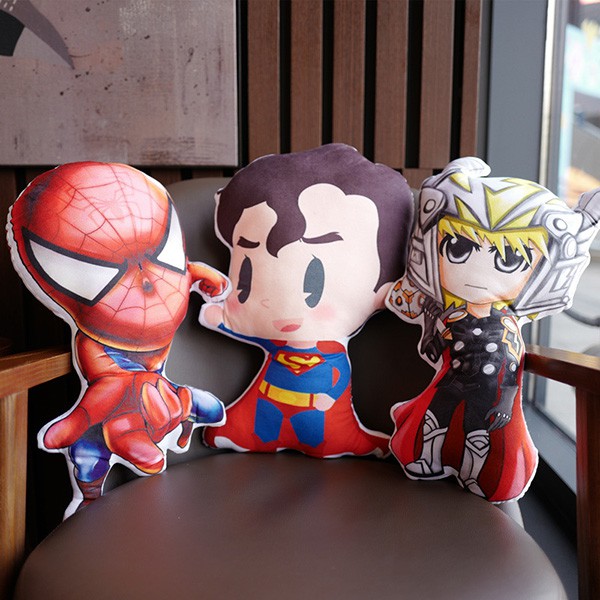 Avengers Pillow Plush Cushion Iron Man Captain America Spiderman Thor Double-sided Stuffed Dolls Decorative Ornaments Gift Stres