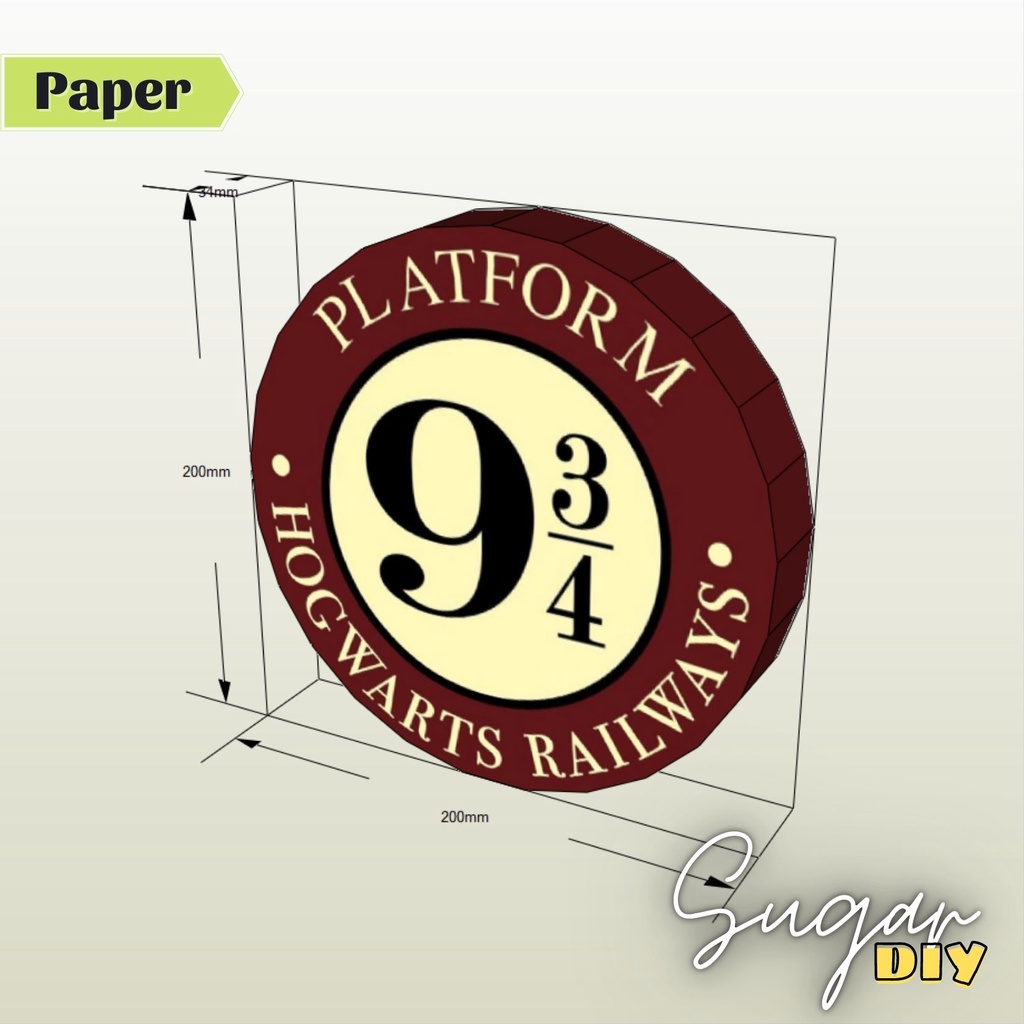 Box trang trí Harry. Potter - Mô hình giấy DIY trang trí có màu