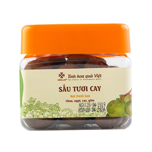 Ô mai  Sấu tươi cay Hồng Lam - Vị chua cay giòn - Hộp, gói