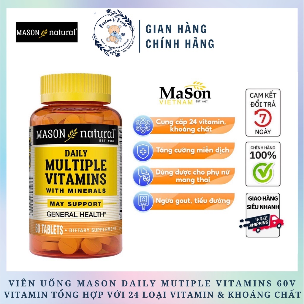 Mason Daily Multiple Viatmins tổng hợp hộp 60v