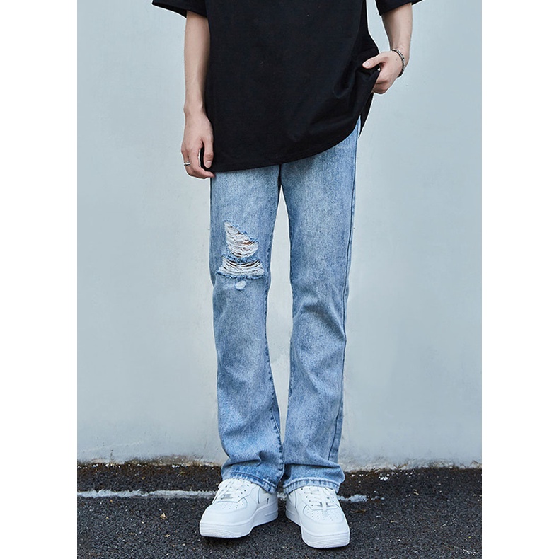 Quần Jean Rách Gối Ôngs Loe | Ripped Flared Jean | BigBuy360 - bigbuy360.vn