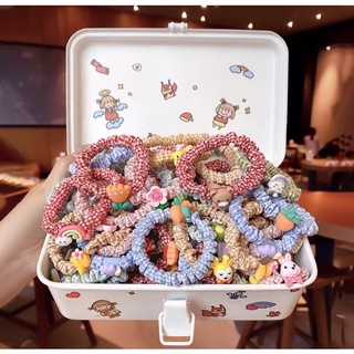 Dây cột tóc scrunchies gắn gấu lotso