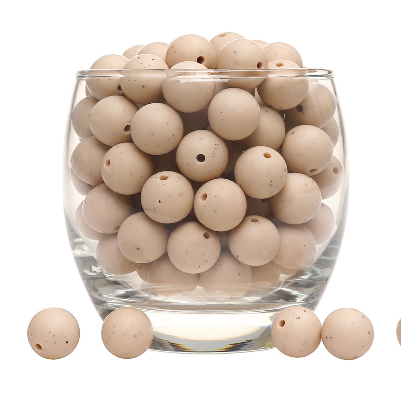 Set 5 Hạt Silicone 15mm Hình Tròn Làm Đồ Gặm Nướu Cho Bé