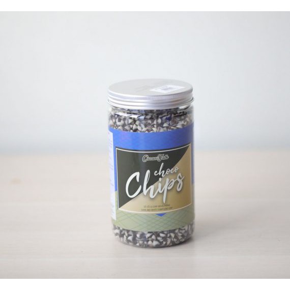 Socola chíp 2 màu đen trắng  Cacao Talk hộp 300gr/700gr dùng làm nhân bánh, trang trí, kem, thức uống,..