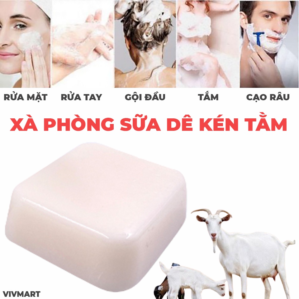 Xà Phòng Sữa Dê Tươi Trắng Mịn Da, Giảm Mụn Đỏ, Viêm Da Cơ Địa, Dưỡng Da Cho Người Lớn Và Trẻ Em
