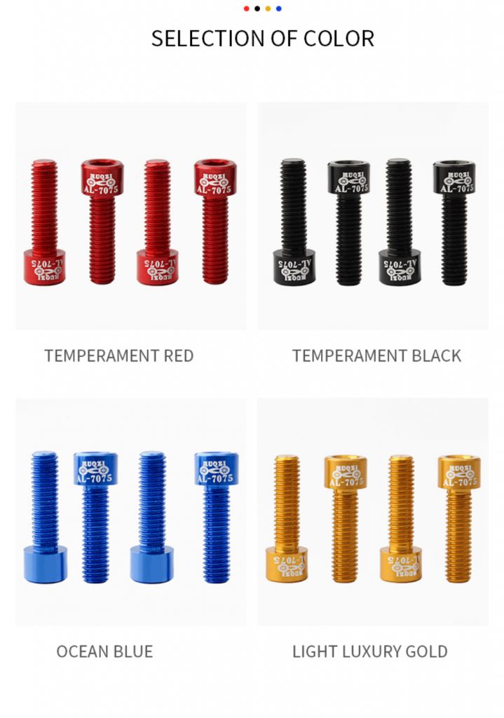 #Ready Stock# Bicycle Handlebar Stem Screw Aluminum Alloy M5*17Mm Mountain Road Fixed Gear Stem Riser Bolts ZARAN