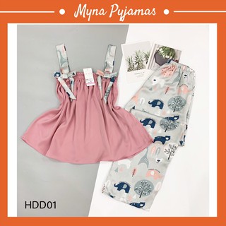 Bộ Hai Dây Quần Dài Lụa Ngọc Trai ( Ảnh Chụp Thật ), Chất Lụa Mềm, Mịn, Mát