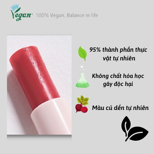 Son Môi Thuần Chay Dưỡng Ẩm Màu Tự Nhiên Dưỡng Không Khô Môi Rootsrecipe Lip Balm Vegan- KOBE YOUNG