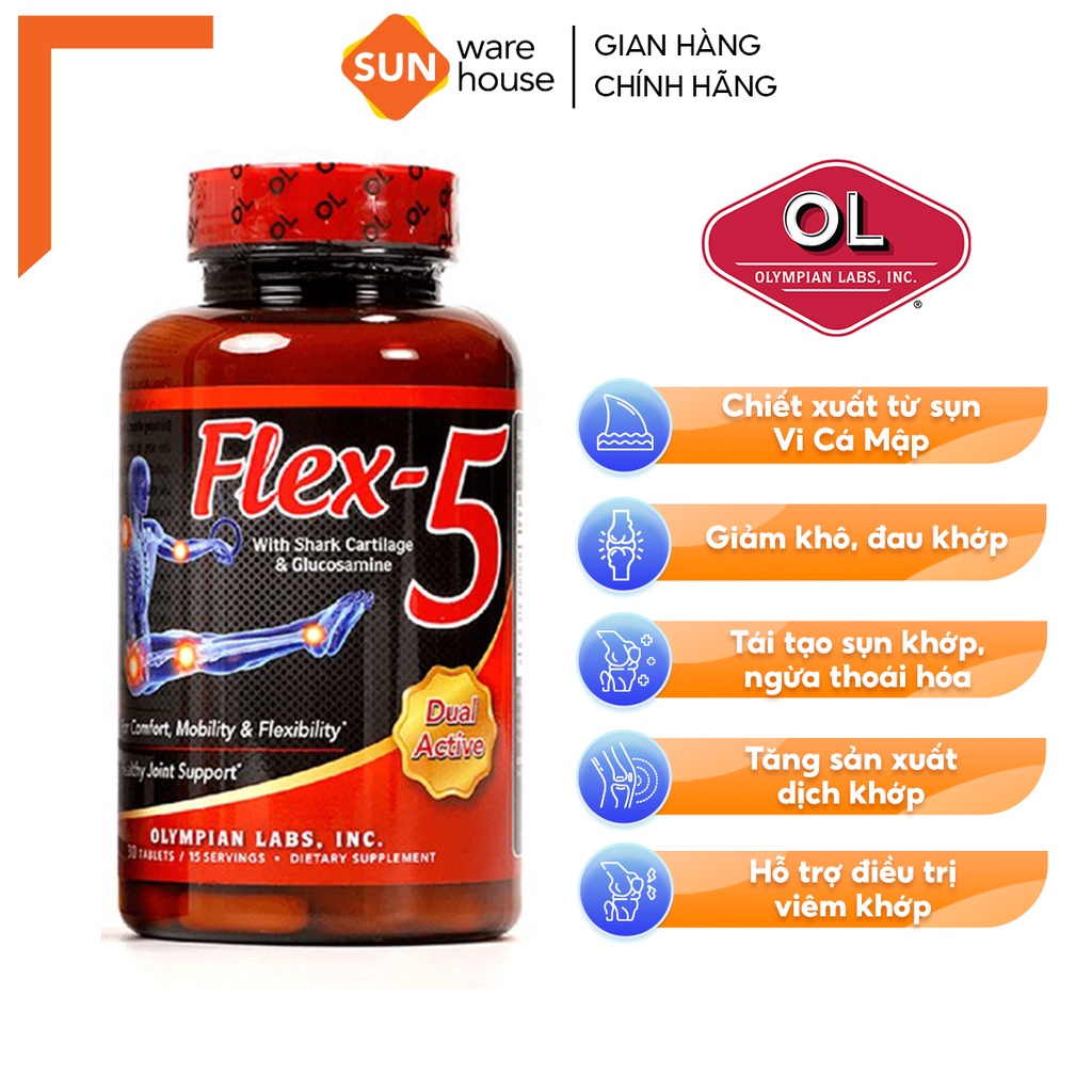 Viên Uống Olympian labs Flex-5 Chăm Sóc Sức Khoẻ Xương Khớp 30 Viên