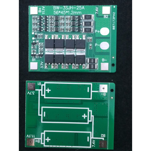 Mạch sạc và bảo vệ lithium, polymer 3 pin 25a (mạch full linh kiện)