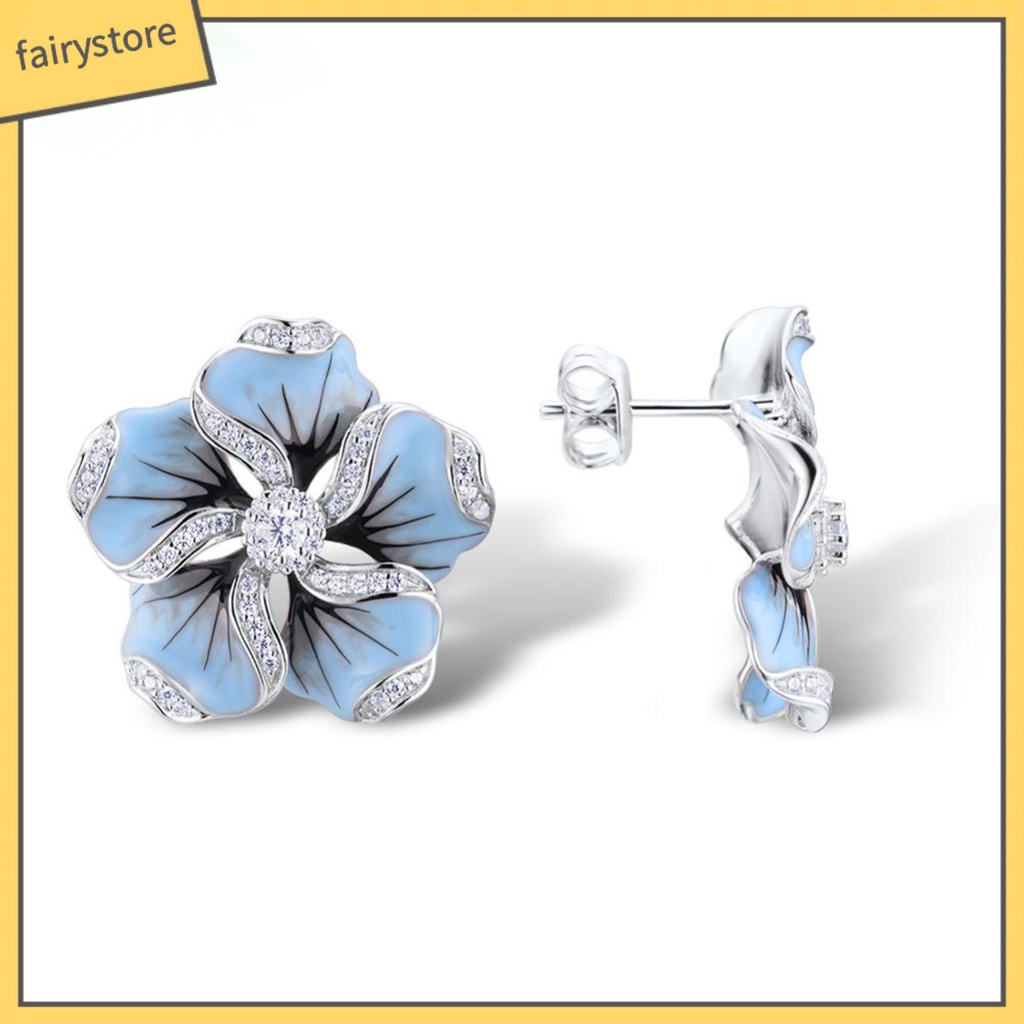 Bông Tai Hình Hoa Đính Đá Lấp Lánh Cho Nữ