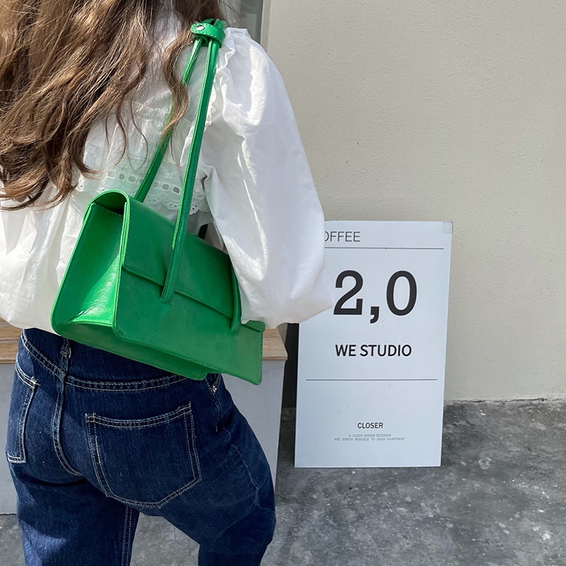 Túi đeo vai IELGY hình vuông bằng da trơn thời trang cho nữ