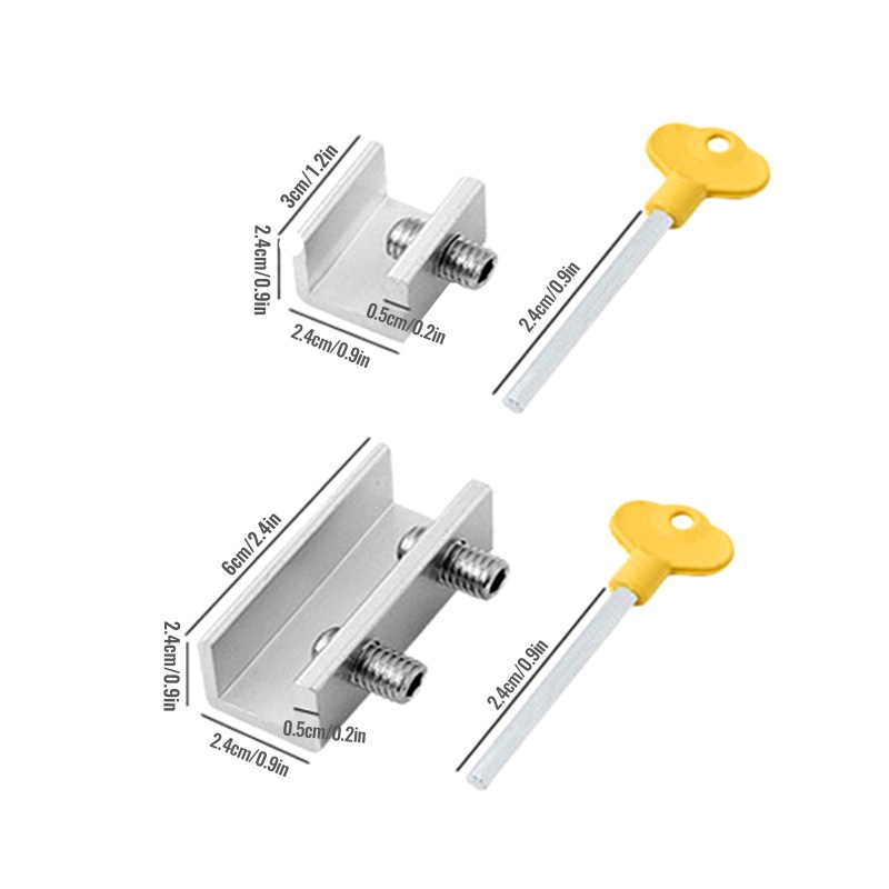 Set 4 Khóa Cửa Sổ Trượt An Toàn Bằng Da Pu Kèm Chìa Khóa Có Thể Điều Chỉnh