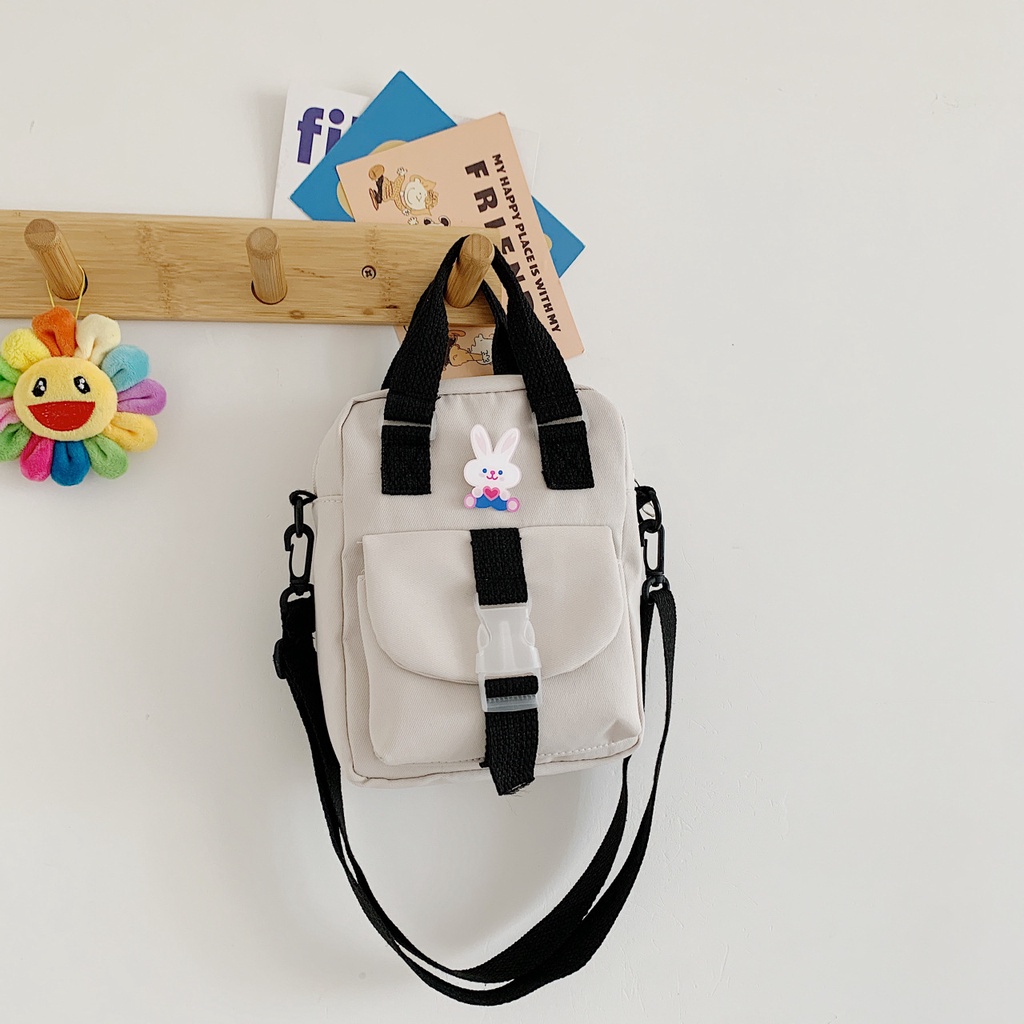 Túi Đeo Chéo Vải Canvas Mềm Kiểu Vuông Nhỏ Gọn Thời Trang Cho Nữ