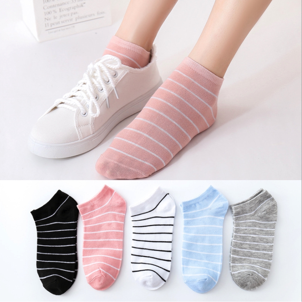 Đôi tất cotton hoạ tiết sọc xinh xắn cho nữ