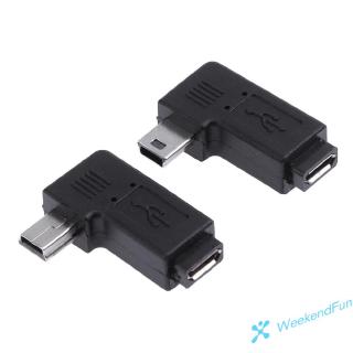 Set 2 Đầu Chuyển Đổi Micro Usb Sang Mini Usb 90 Độ
