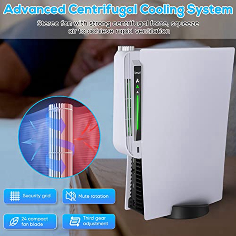 Hệ Thống Làm Mát Nâng Cấp Ipega Với 3 Tốc Độ Điều Khiển Và Đèn LED Cổng USB Cho PS5