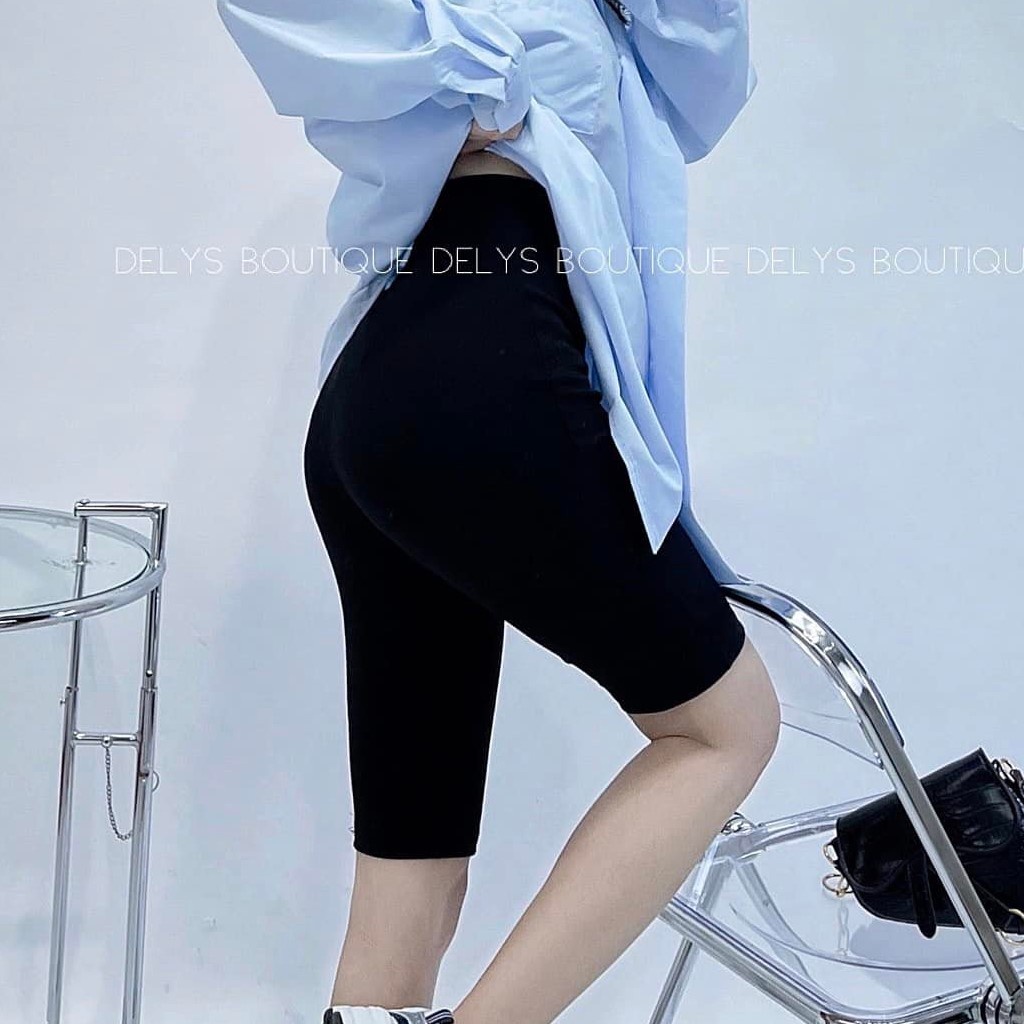 Quần legging lửng nữ Delys siêu co giãn 2 màu đen và xám lông chuột