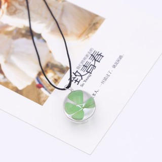 Vòng Cổ Pha Lê Cỏ 4 Lá  May Mắn