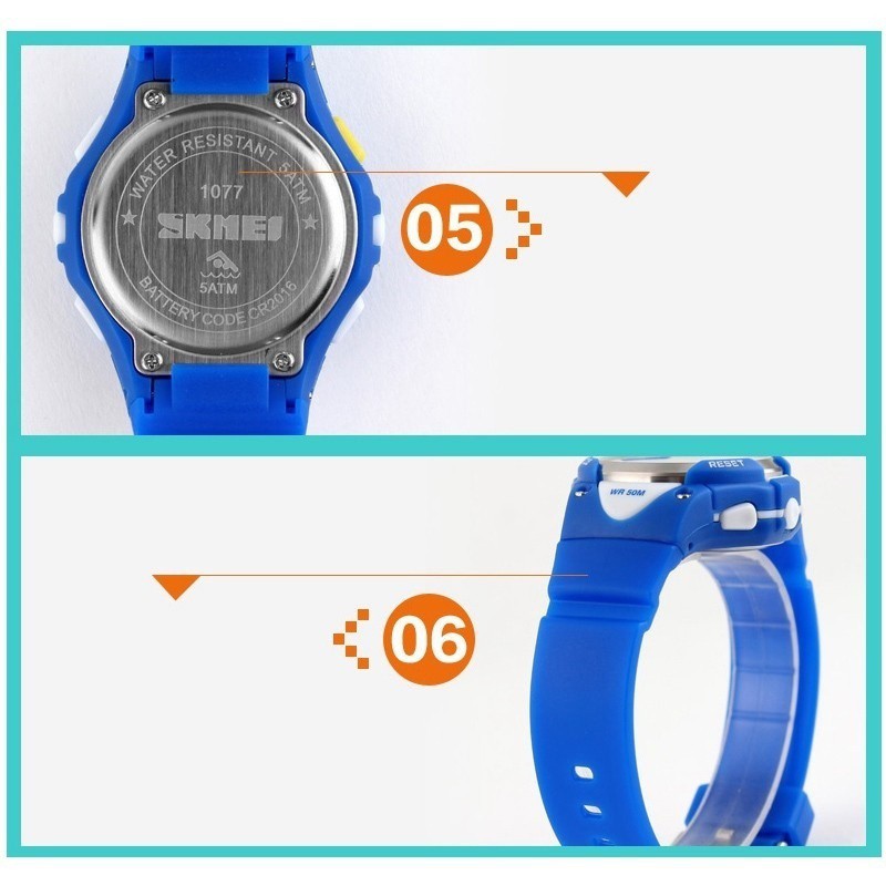 [FOR_KID] Đồng hồ thể thao trẻ em dây cao su Panda SKM 1077 (Xanh) | BigBuy360 - bigbuy360.vn